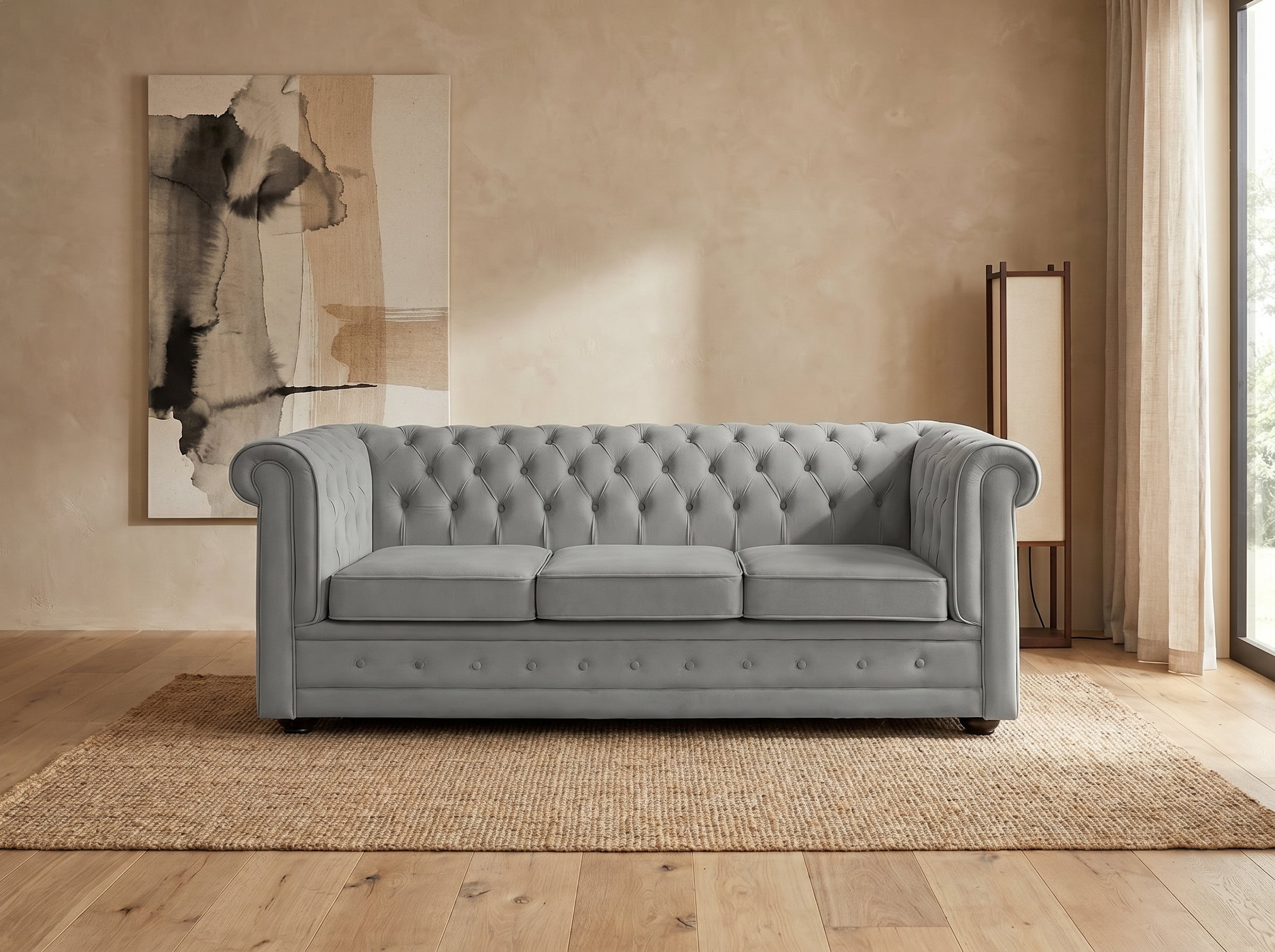 Canapé Chesterfield Gris