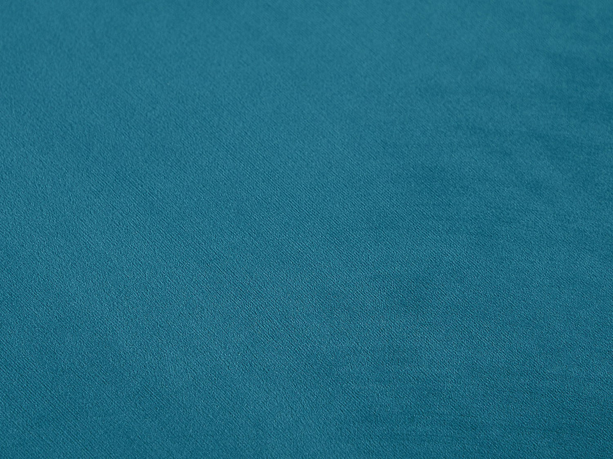 Vue d'ensemble du canapé d'angle chesterfield TURNER 4 places bleu canard
