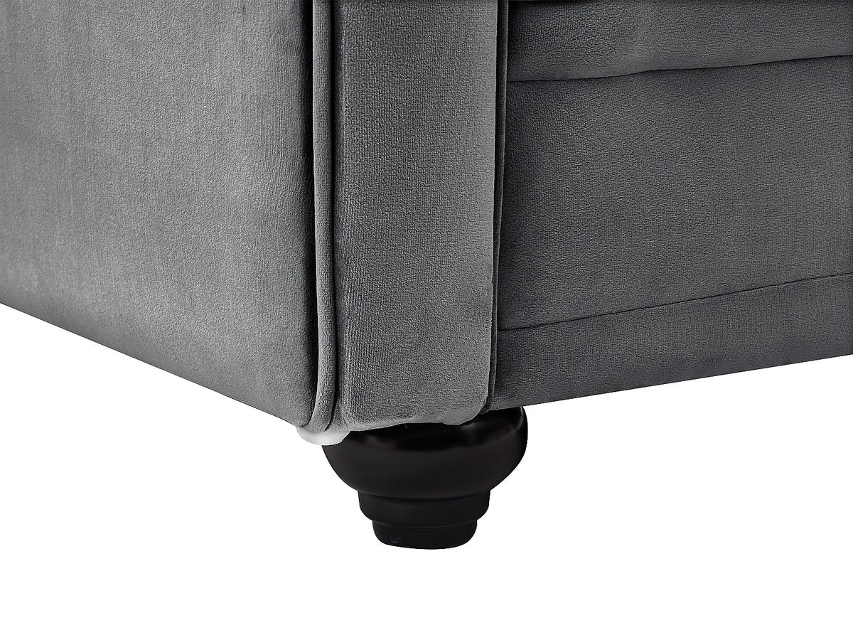 Canapé chesterfield MELROSE gris anthracite dans un salon moderne