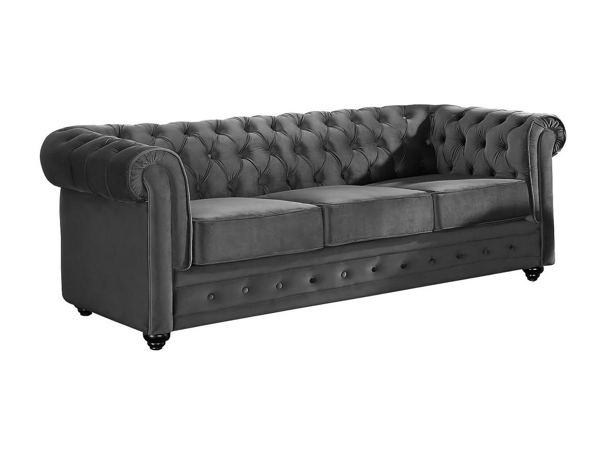 Accoudoirs roulés du canapé chesterfield GREENWICH gris anthracite