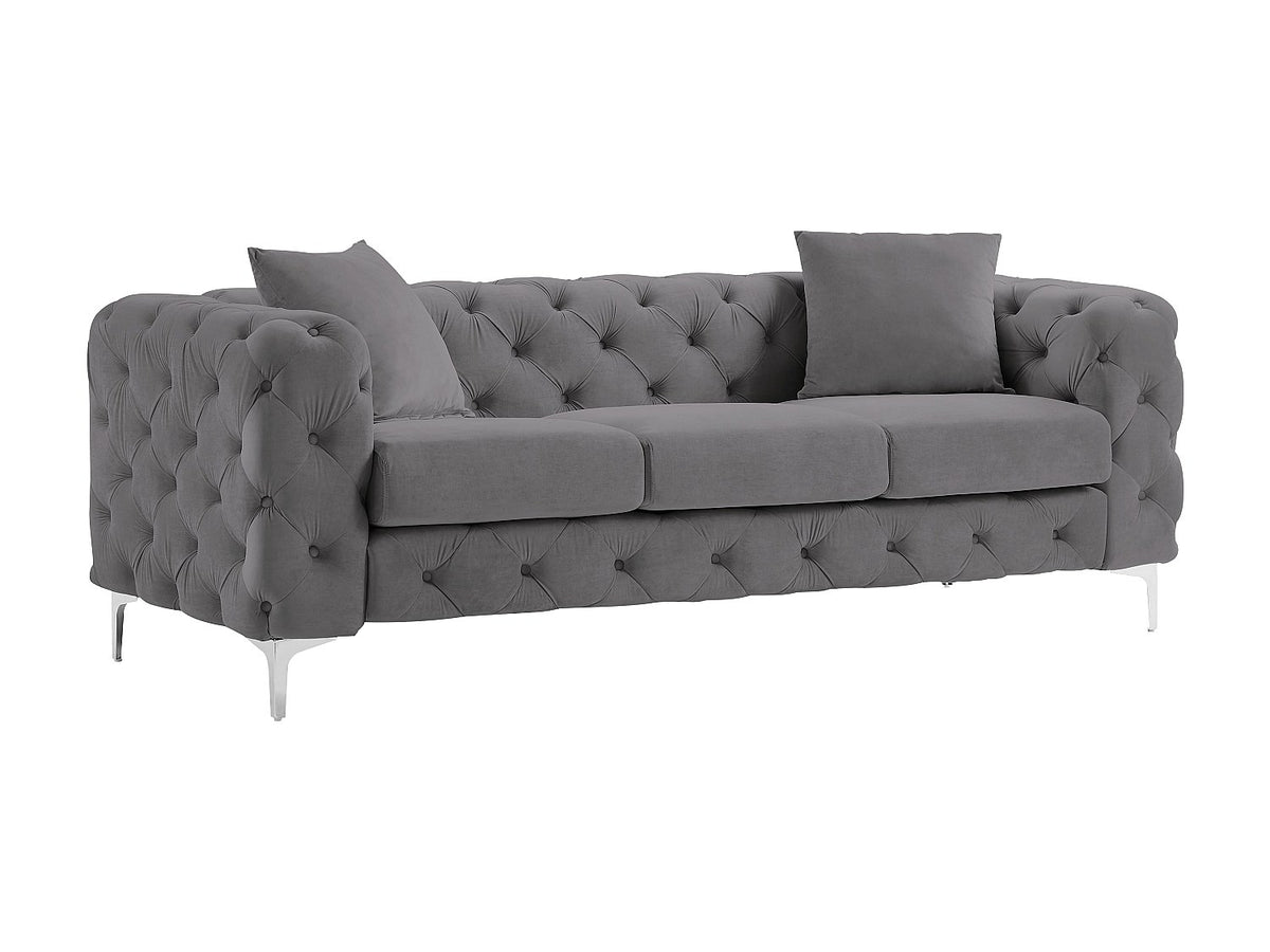 Accoudoirs roulés du canapé chesterfield EDWINA gris anthracite