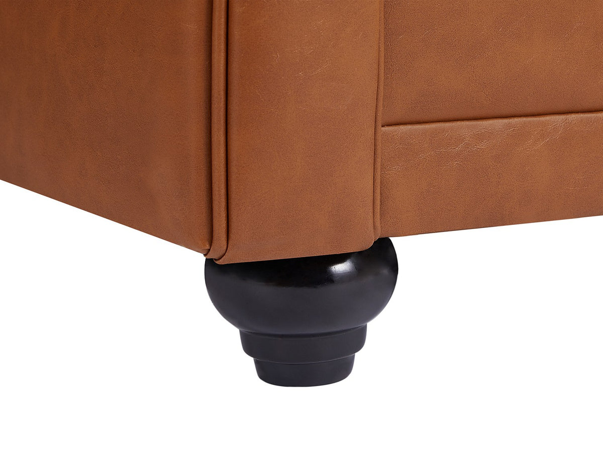 Fauteuil chesterfield THAMES camel vu de profil