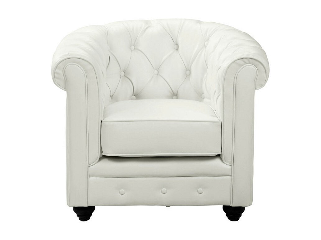 Assise déhoussable des fauteuils chesterfield ELLIOT blancs