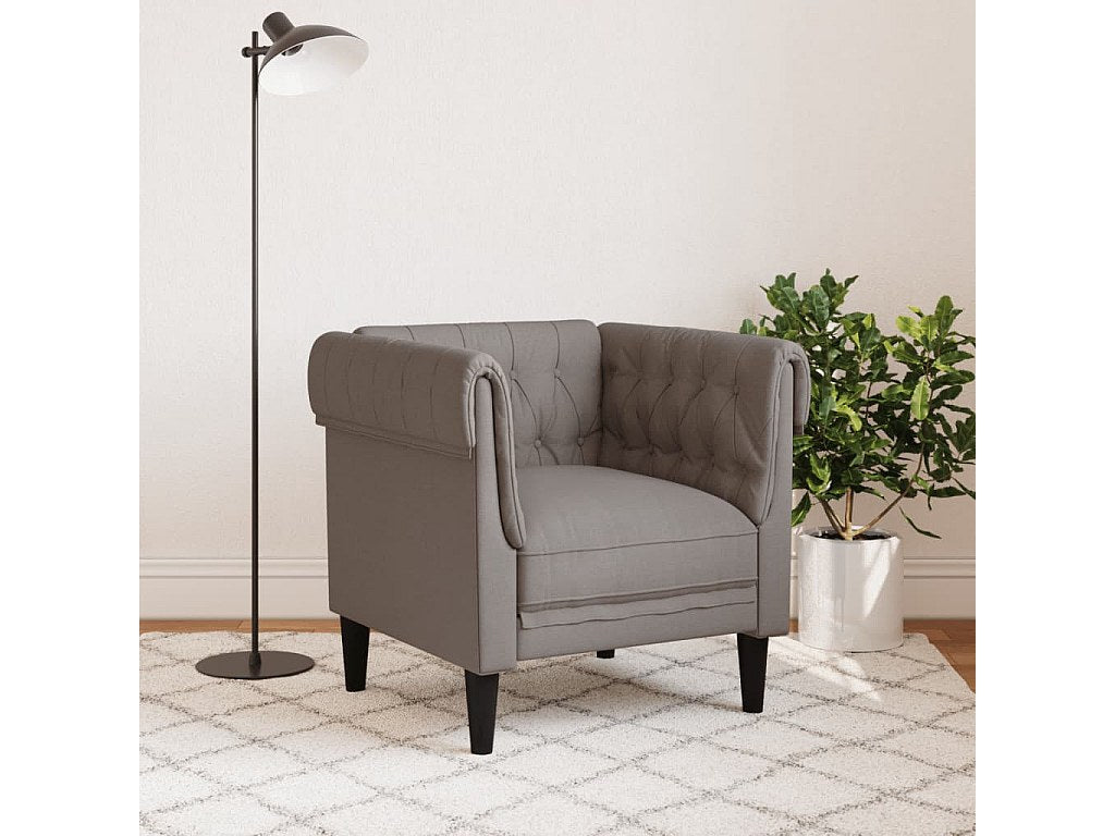 Accoudoirs roulés du fauteuil chesterfield RAMSEY taupe