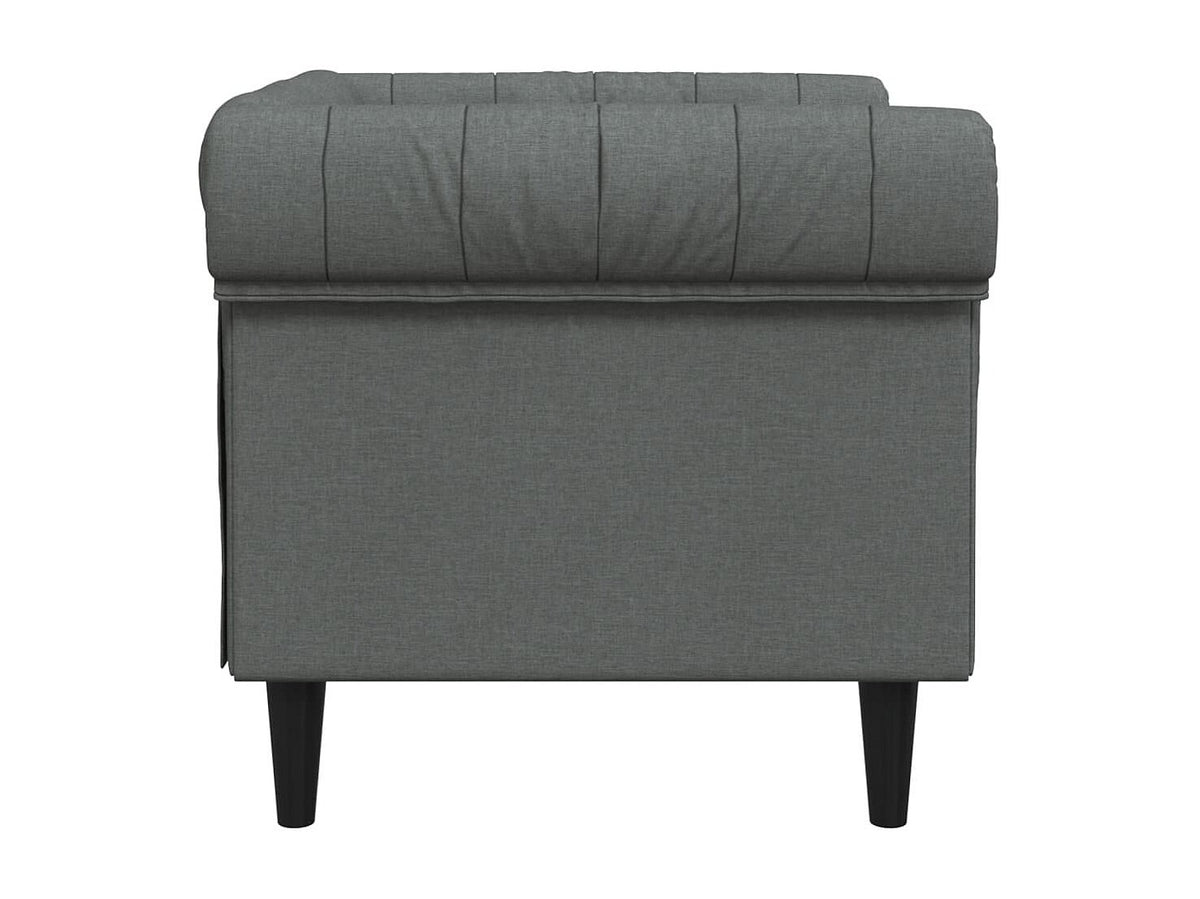 Assise rembourrée du fauteuil chesterfield PEMBROKE en tissu gris