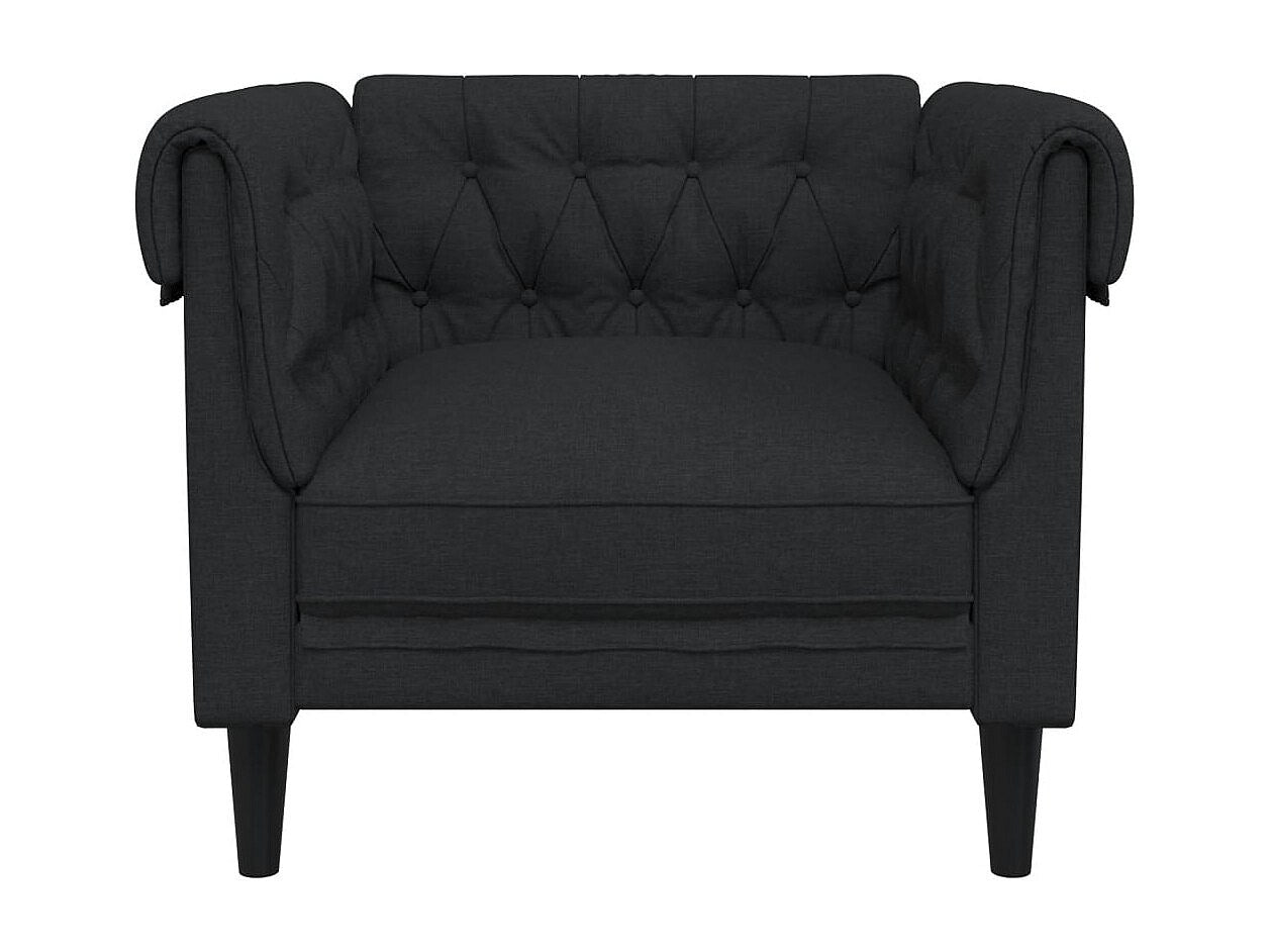 Assise rembourrée du fauteuil chesterfield GRAFTON noir