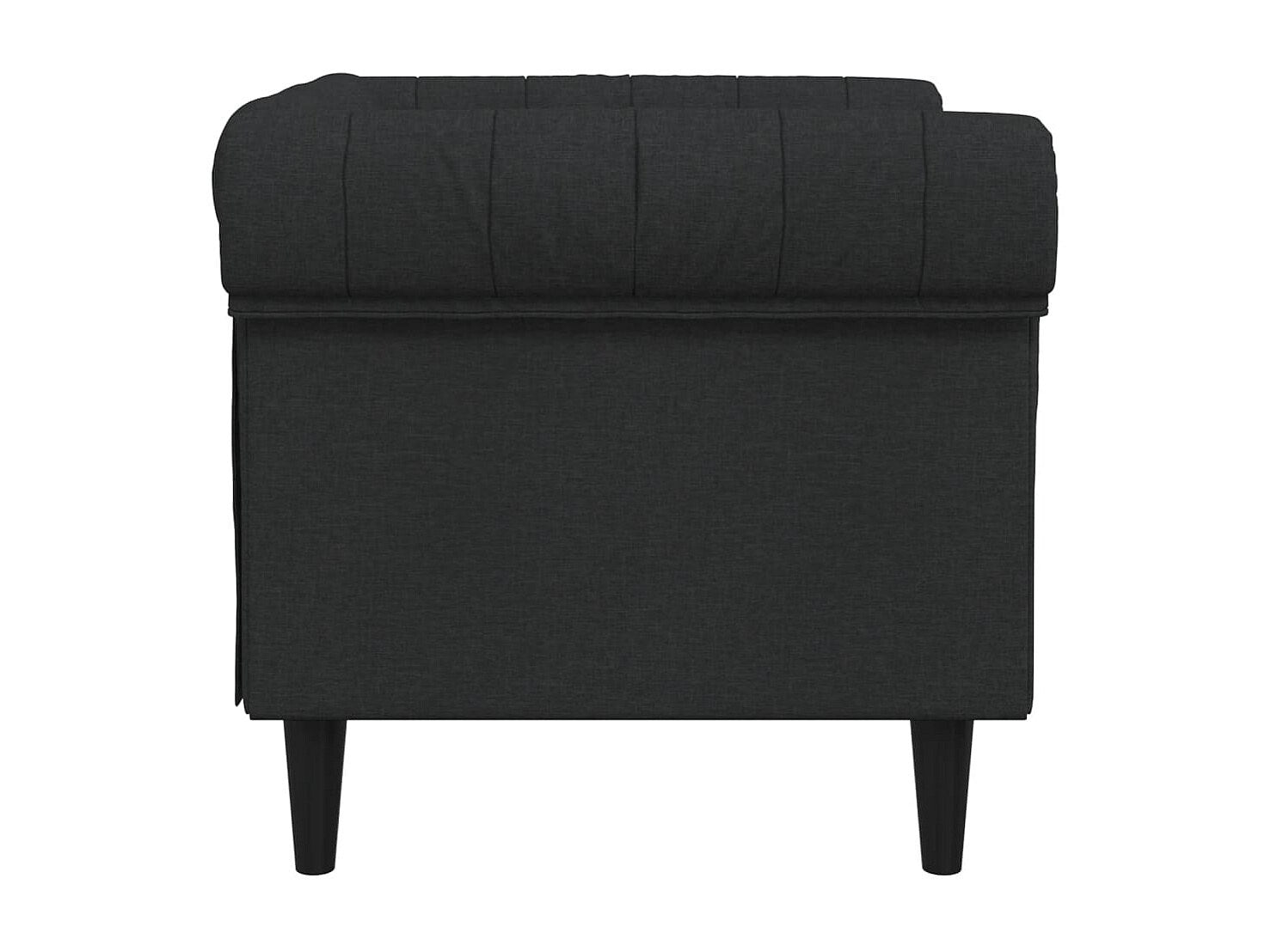Détail du tissu noir du fauteuil chesterfield GRAFTON