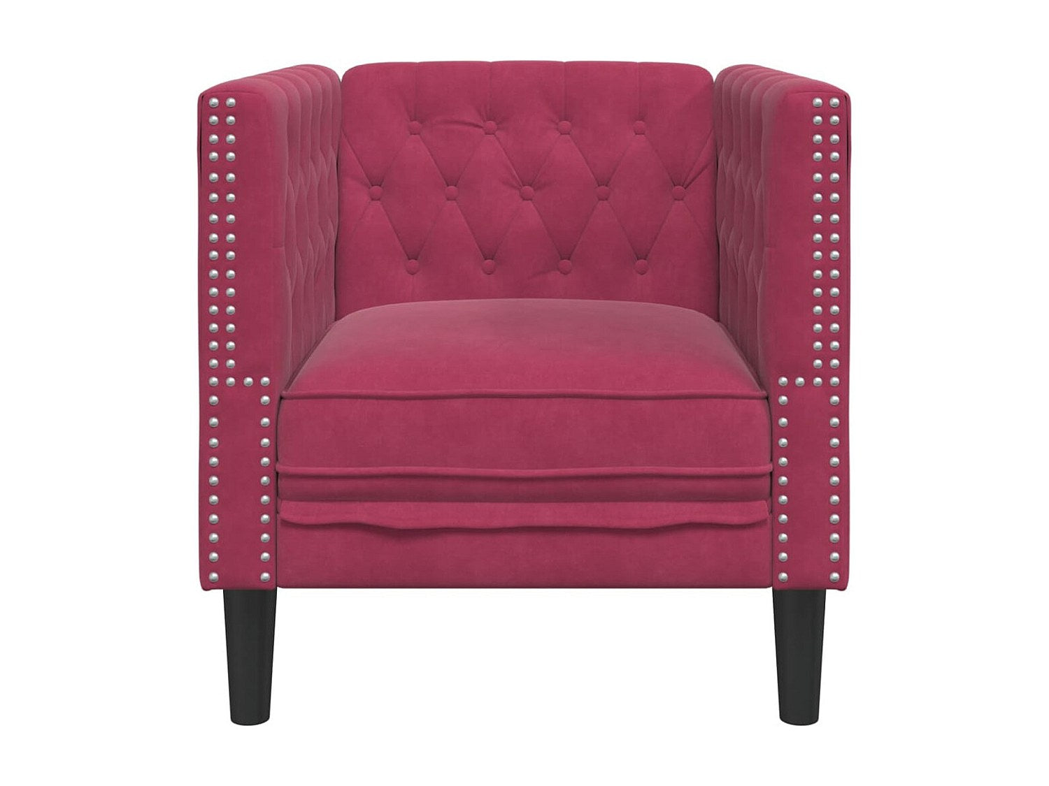 Assise rembourrée du fauteuil chesterfield DALTON rouge bordeaux