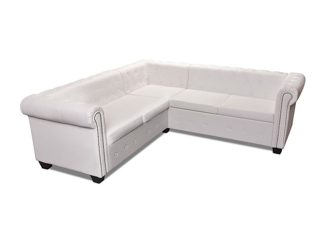 Capitonnage et clous du canapé chesterfield BRISTOL blanc
