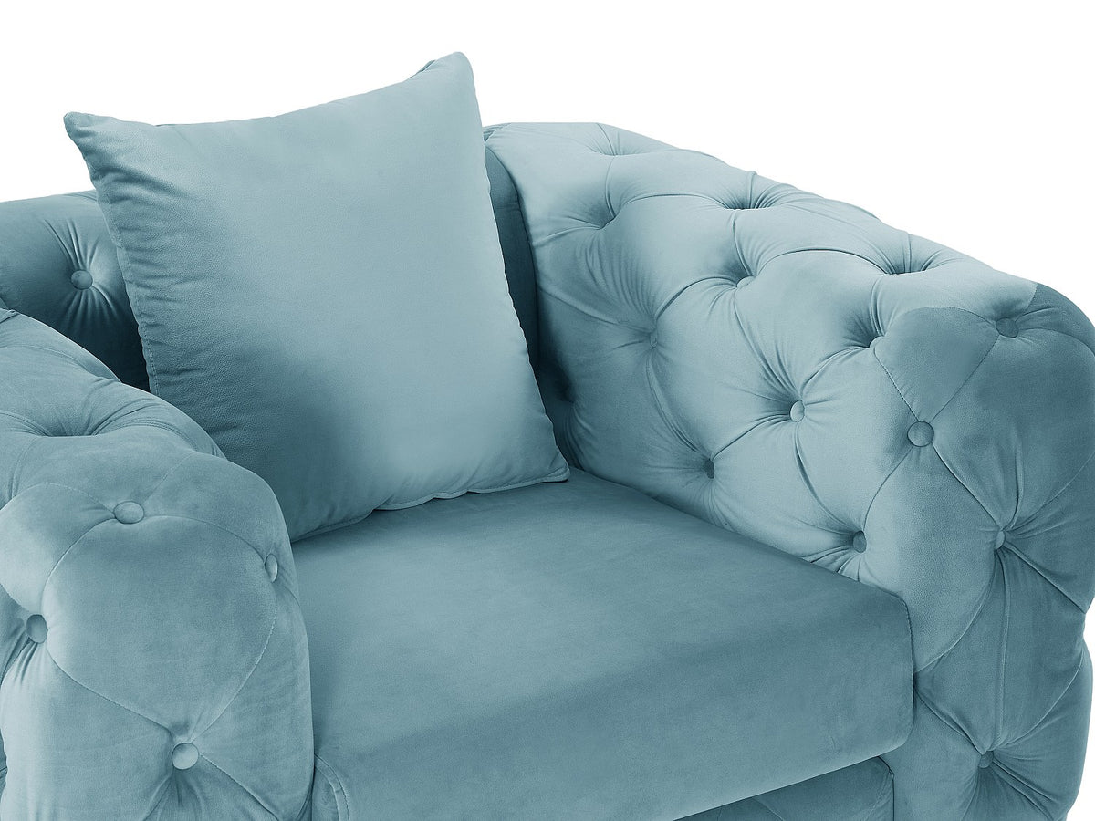 Coussins et assise déhoussable du fauteuil chesterfield EDWINA