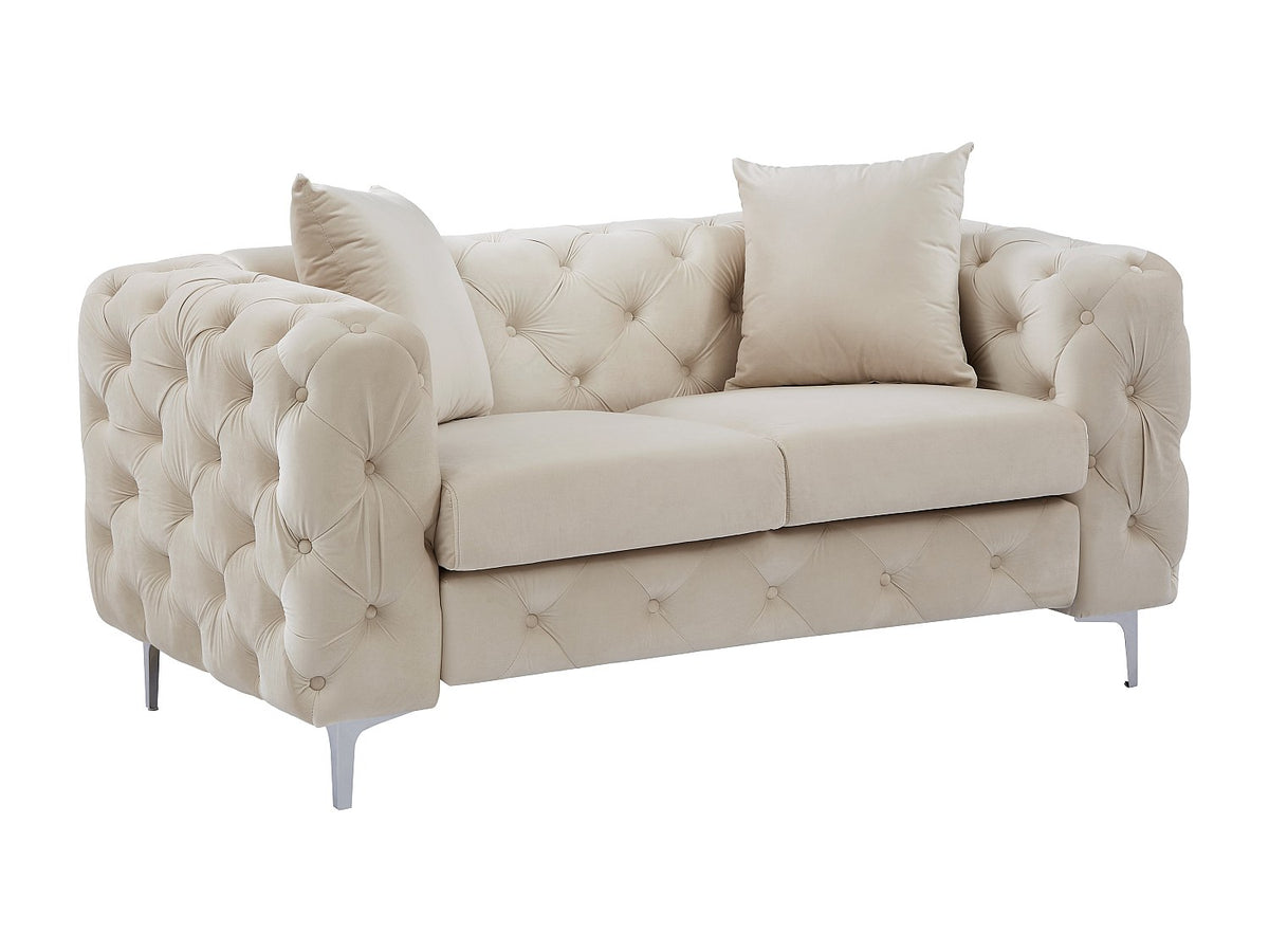 Accoudoirs roulés du canapé chesterfield EDWINA beige