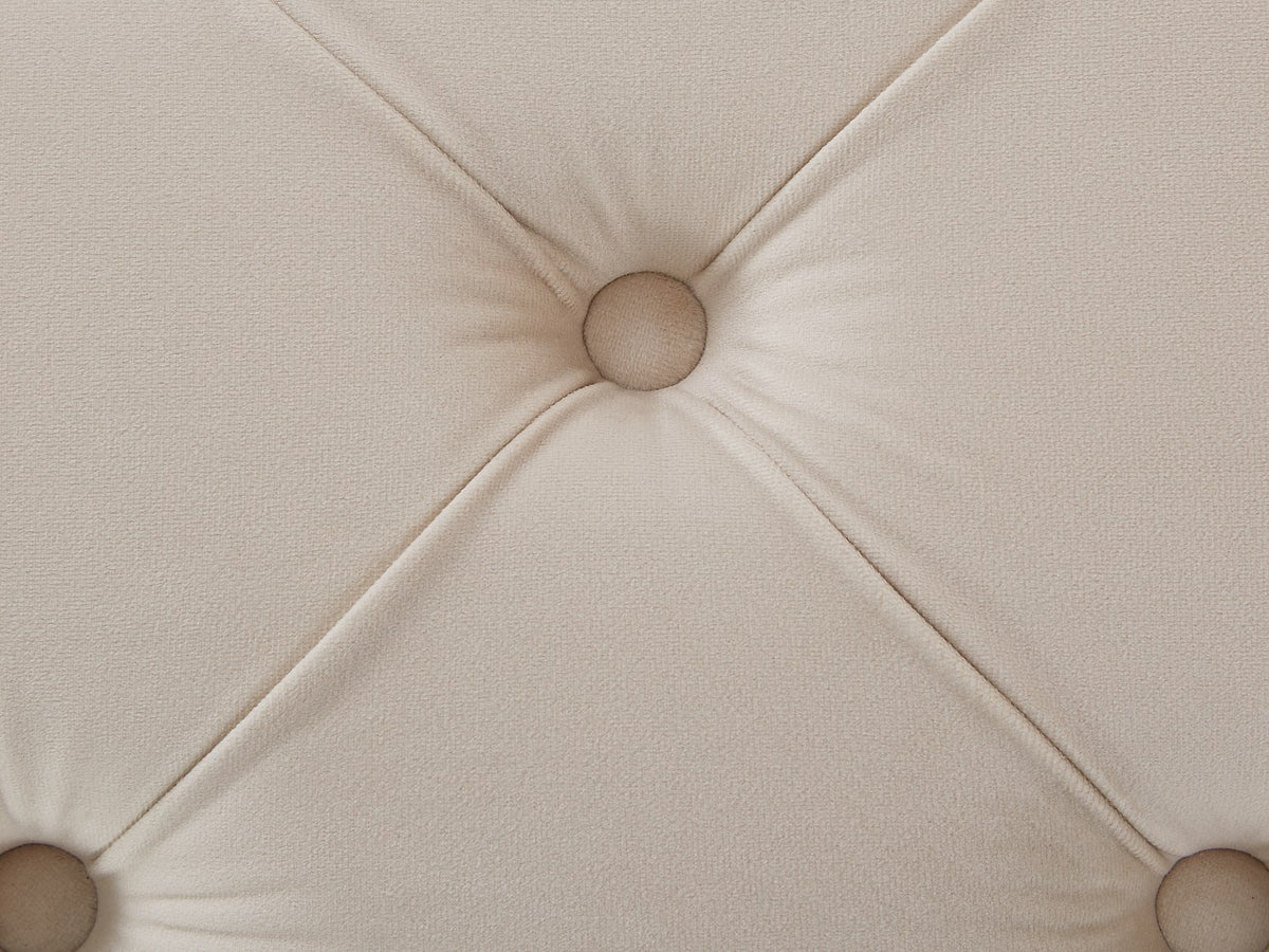 Vue d'ensemble du canapé chesterfield EDWINA 3 places beige