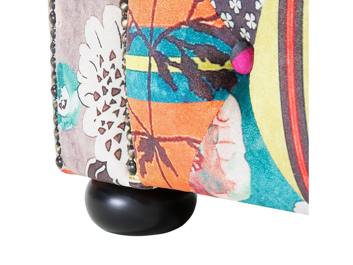 Fauteuil chesterfield KIPLING patchwork dans un intérieur boho