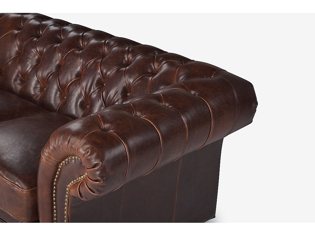 Accoudoirs roulés du canapé chesterfield CLOTAIRE 2 places