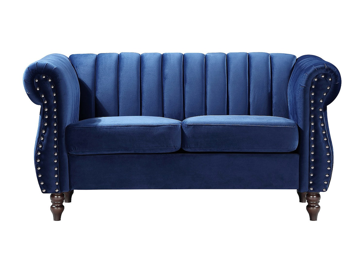 Velours strié et clous du canapé chesterfield TRUMBO 2 places