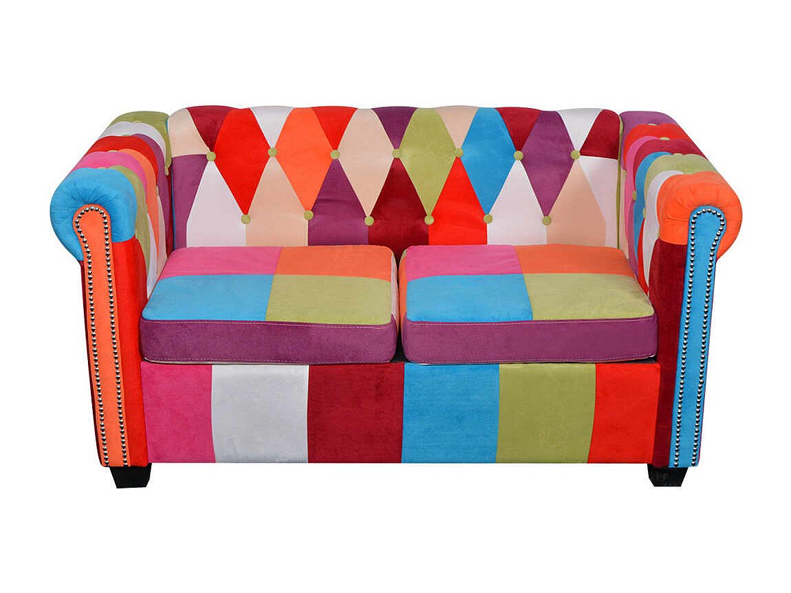 Dossier capitonné du canapé chesterfield OXFORD multicolore