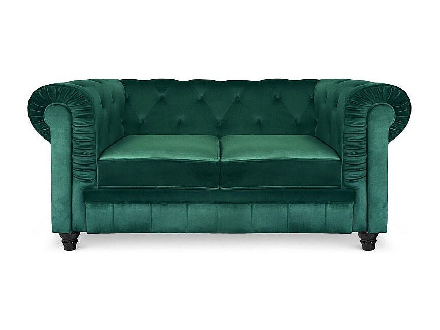 Capitonnage du canapé chesterfield WINDSOR 2 places velours vert