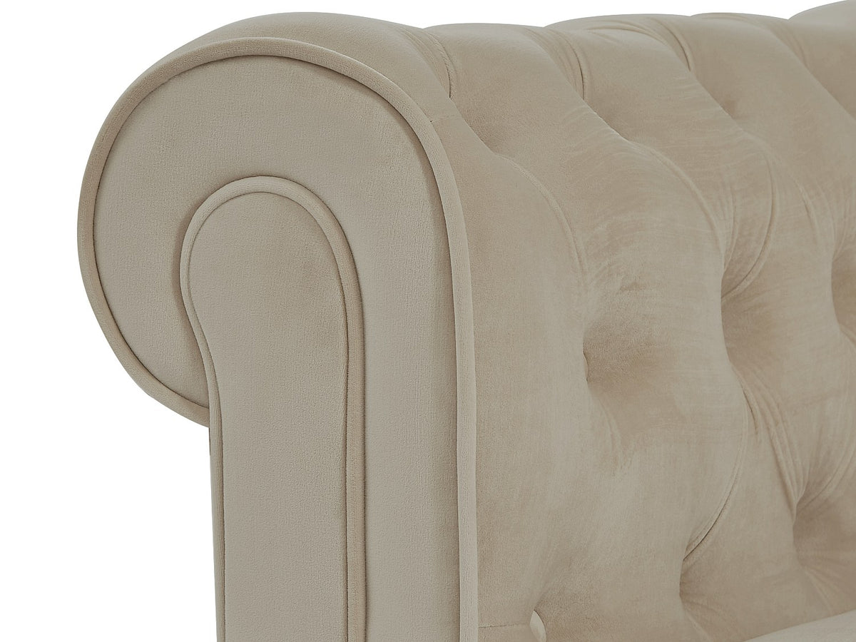 Canapé chesterfield NEWPORT beige vu de profil