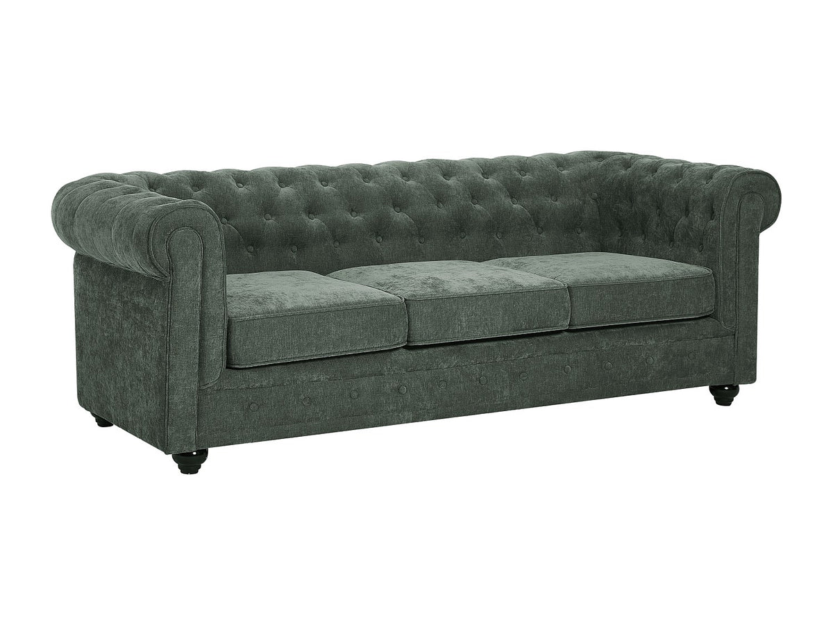 Accoudoirs arrondis du canapé chesterfield WALTON vert