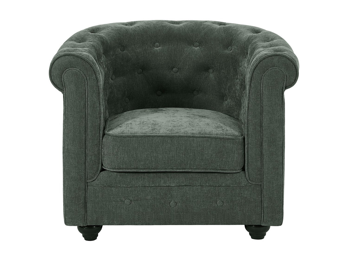 Accoudoirs arrondis des fauteuils chesterfield WALTON vert