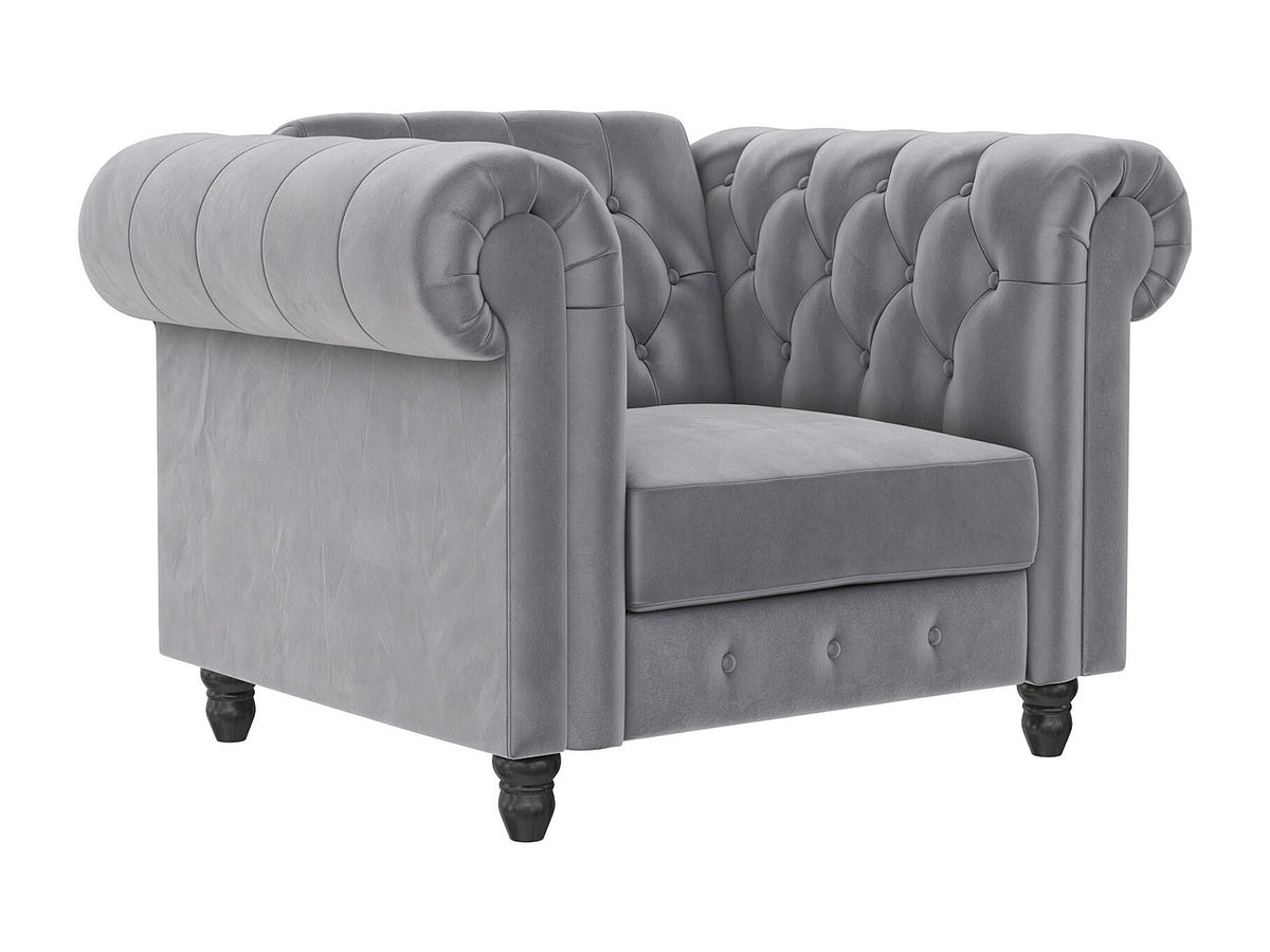 Fonction relax de la méridienne chesterfield FELIX gris clair