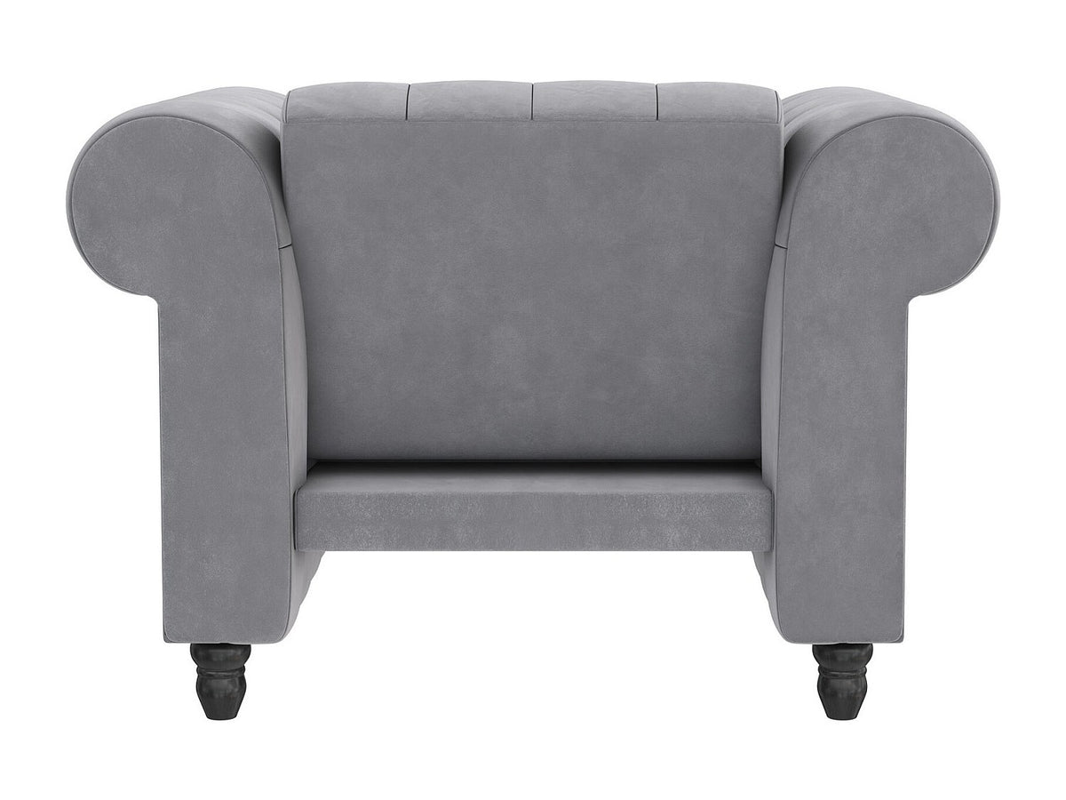 Assise rembourrée de la méridienne chesterfield FELIX gris clair