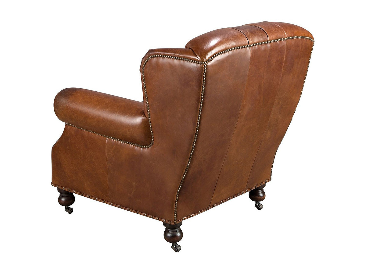 Pieds en bois massif acajou et roulettes du fauteuil ANGEL CERDA