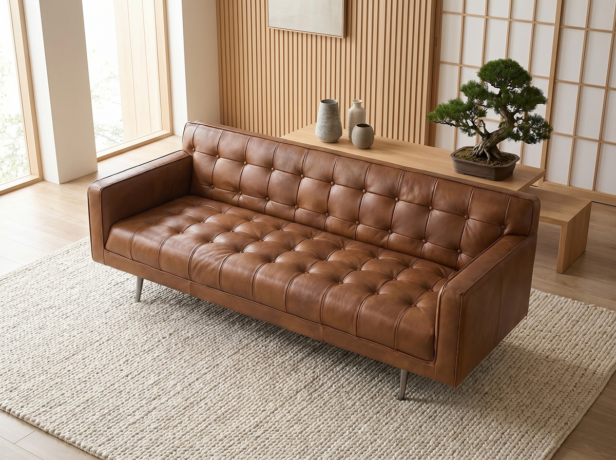 Accoudoirs du canapé chesterfield vintage ANGEL CERDA 3 places