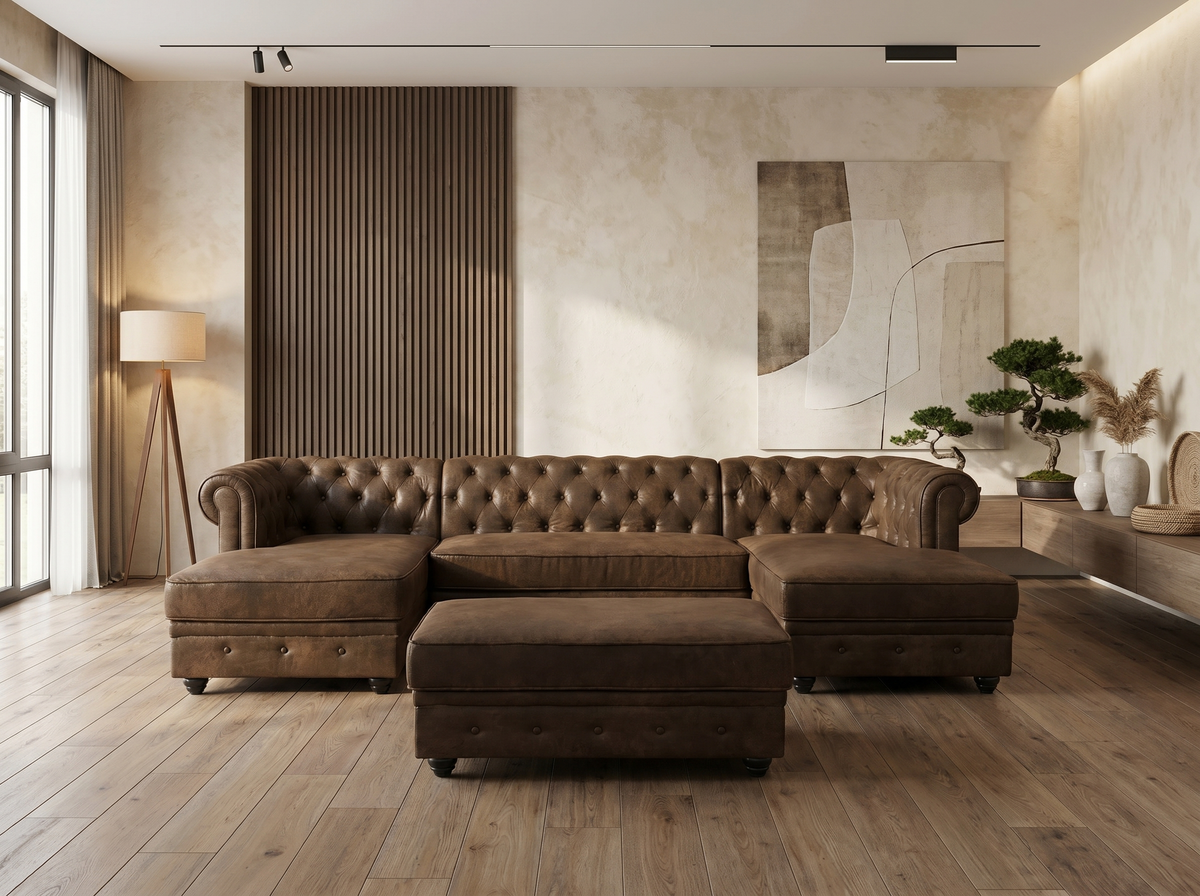 Canapé Chesterfield 6 places