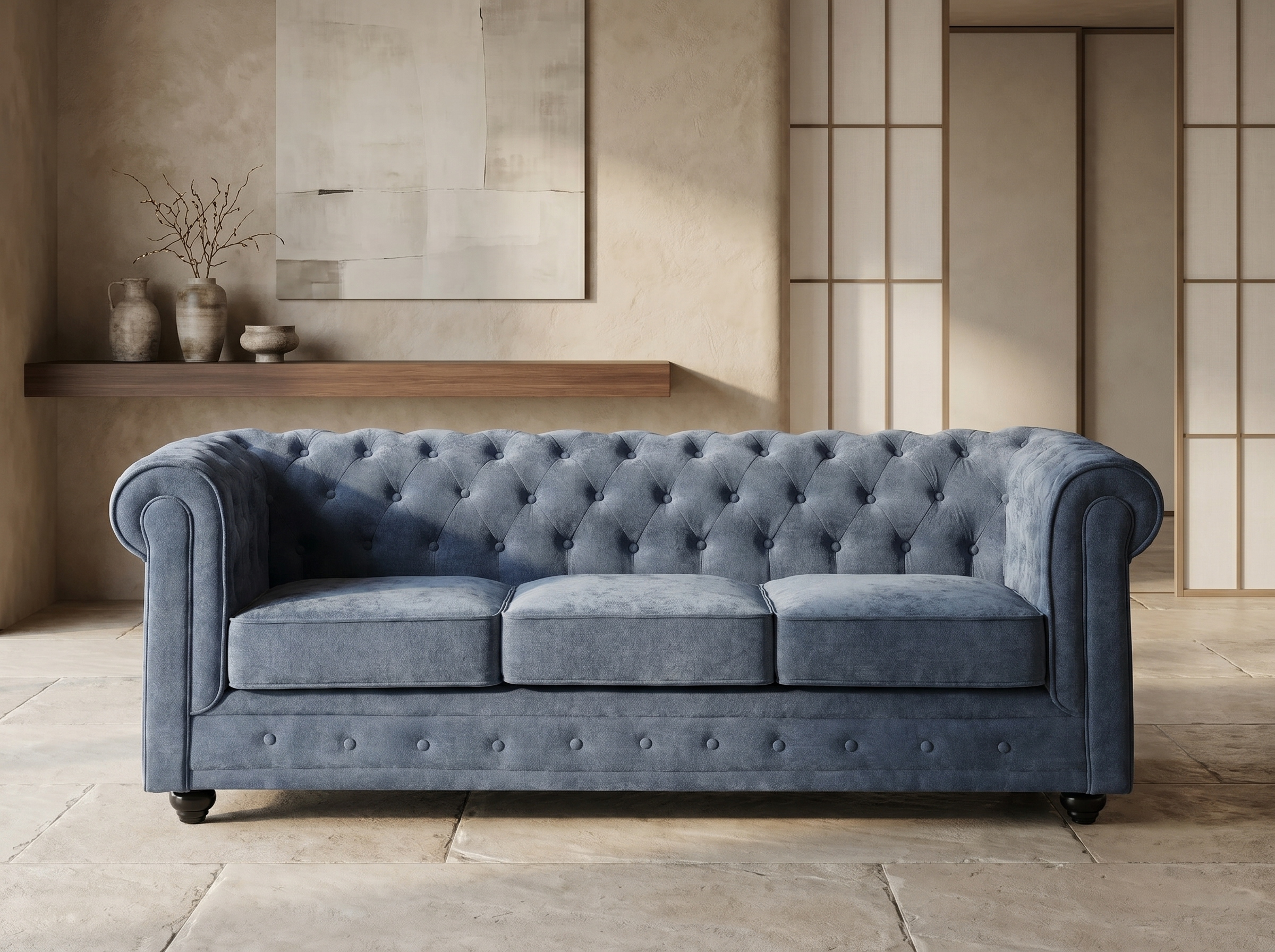 Canapé Chesterfield Tissu