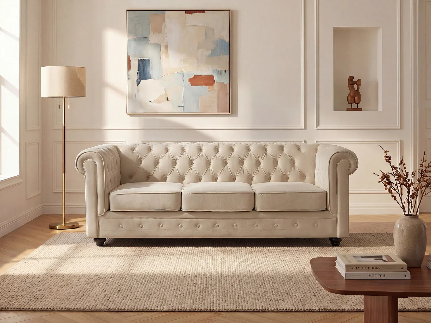 Canapé Chesterfield Beige