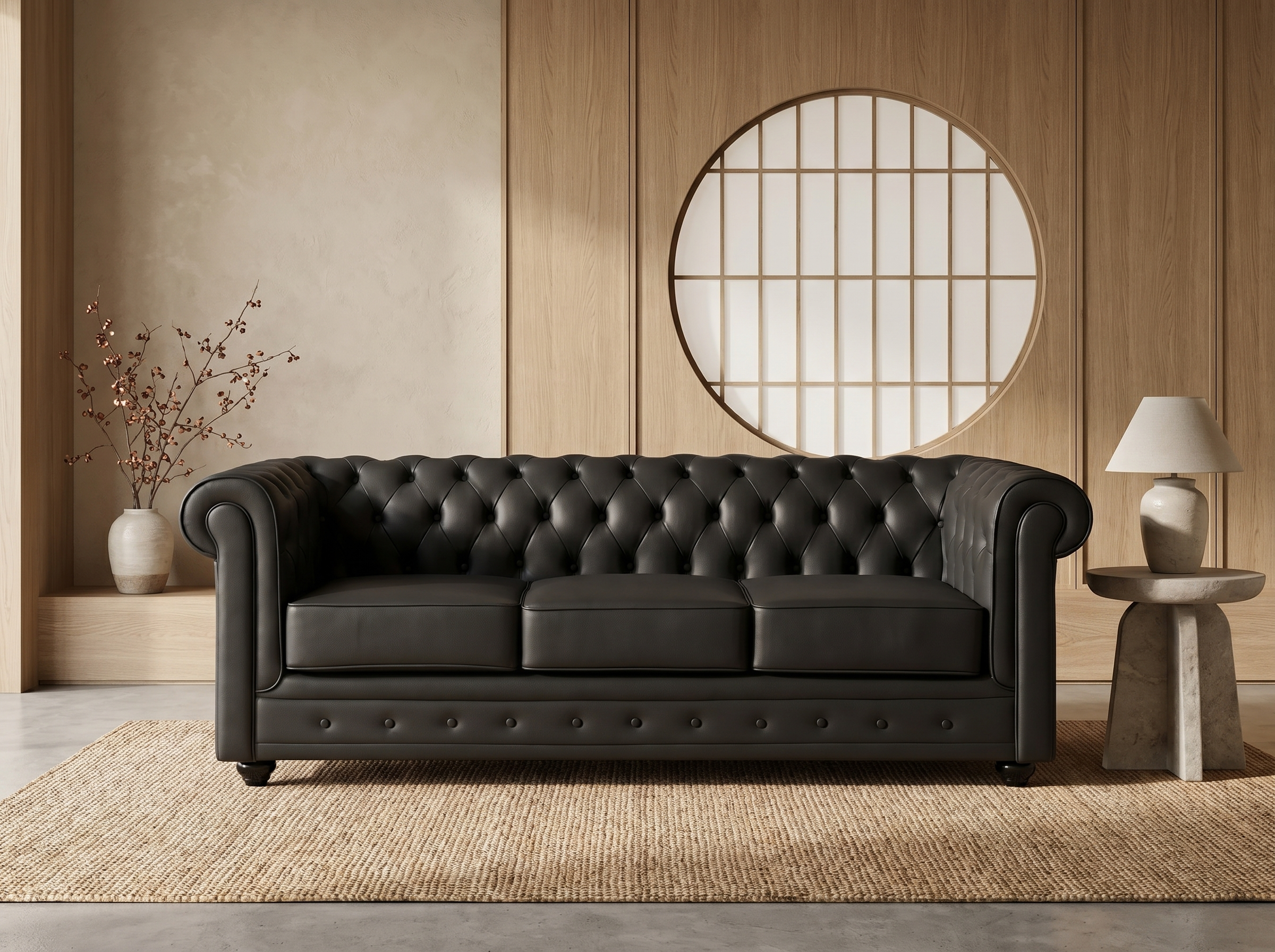 Canapé Chesterfield Noir