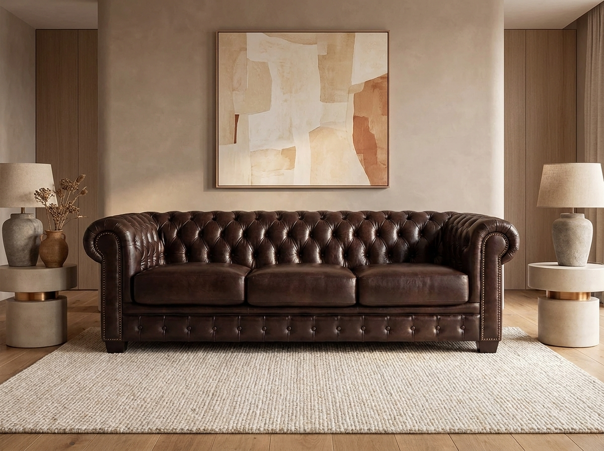 Canapé Chesterfield Marron