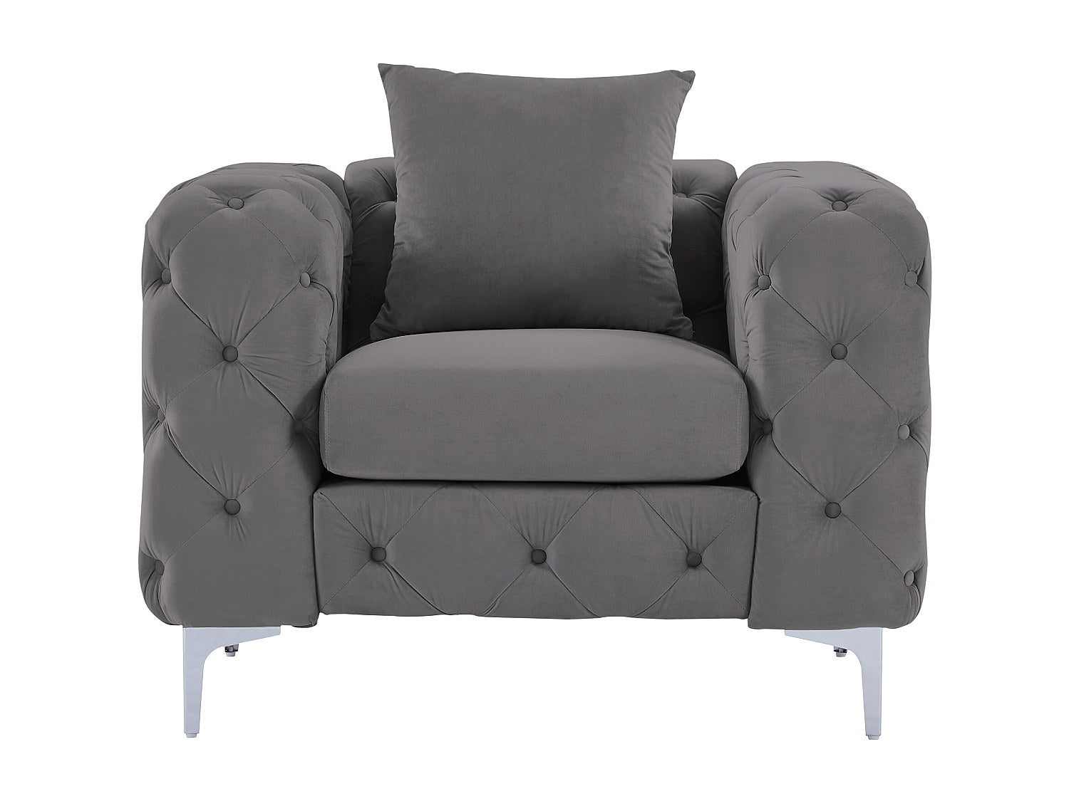 Accoudoirs roulés du fauteuil chesterfield EDWINA gris anthracite