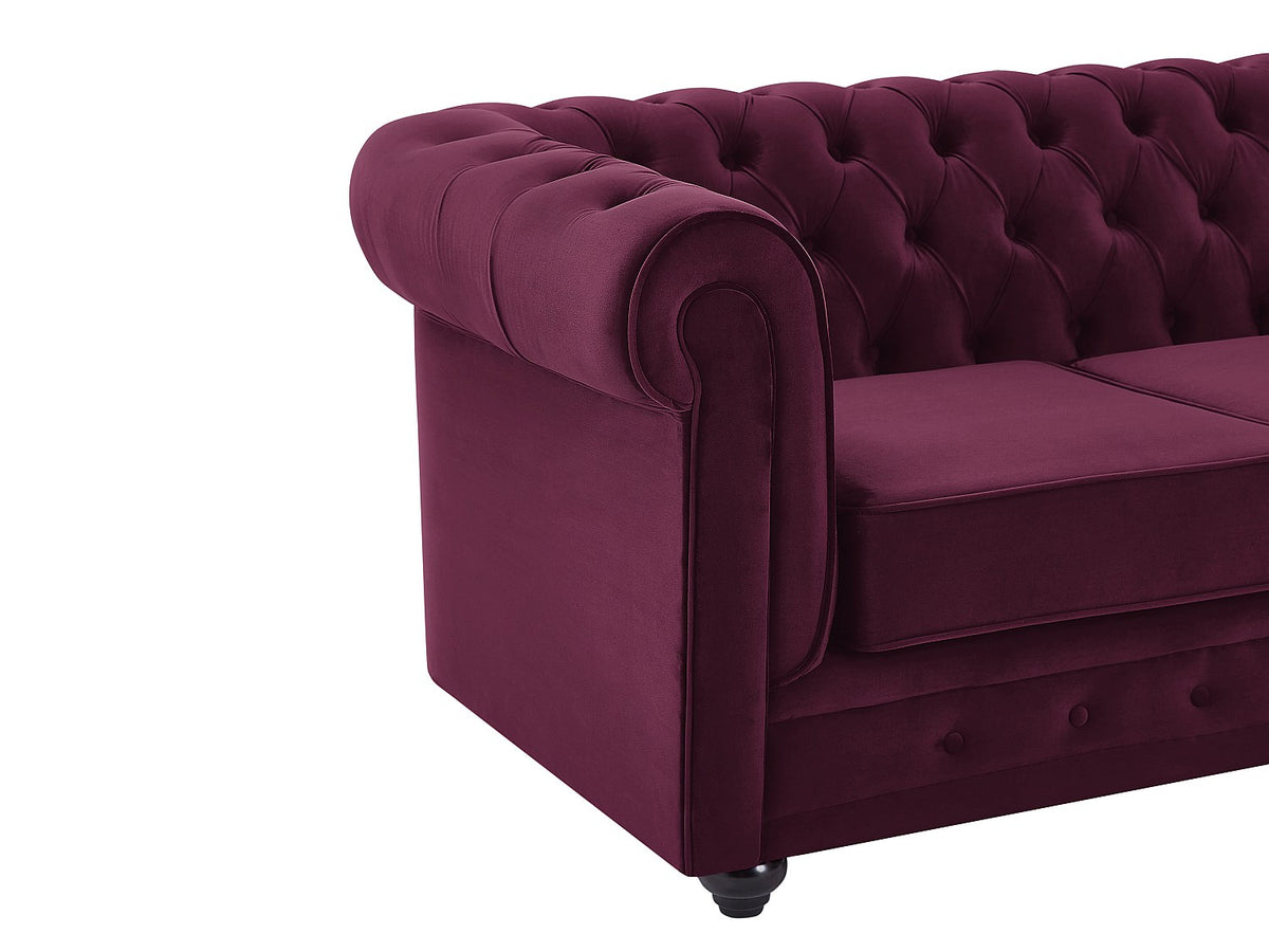 Assise déhoussable du canapé chesterfield TENNYSON bordeaux