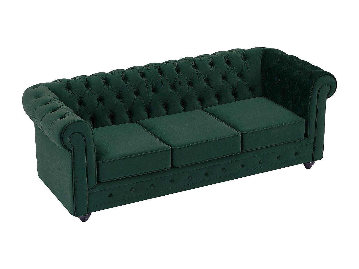 Accoudoirs du canapé chesterfield AINSLEY en velours vert