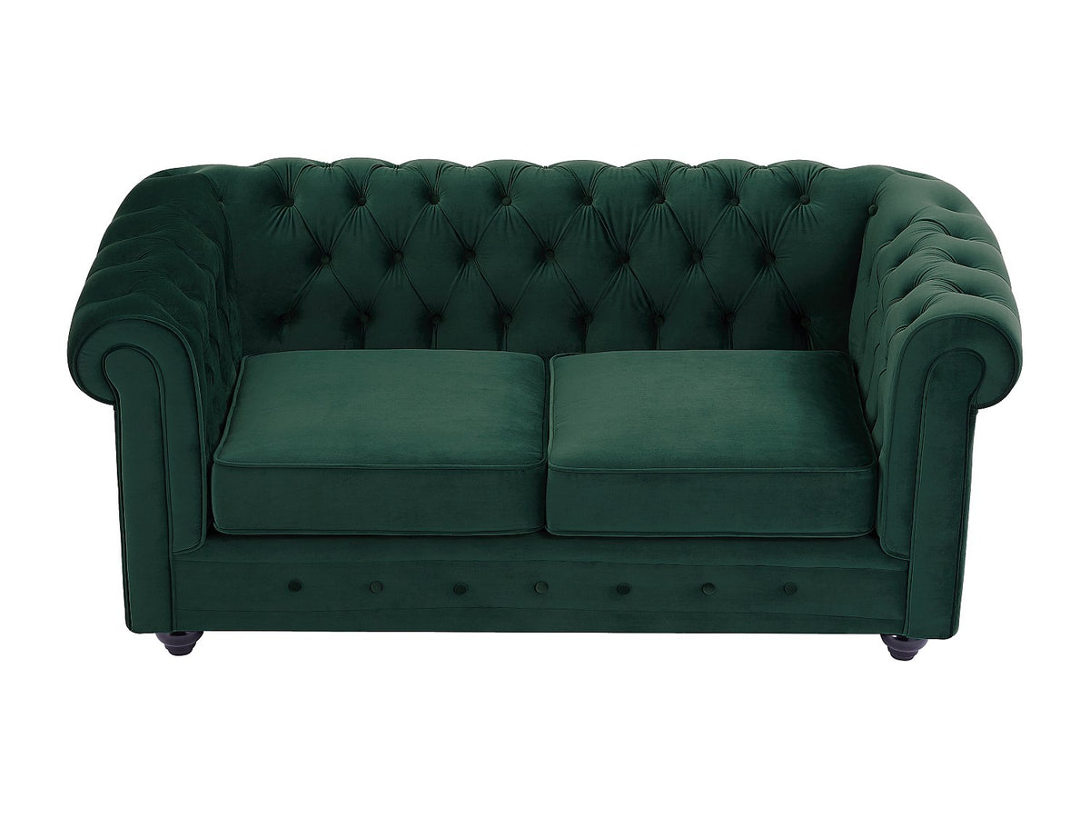 Accoudoirs arrondis du canapé chesterfield DICKENS 2 places