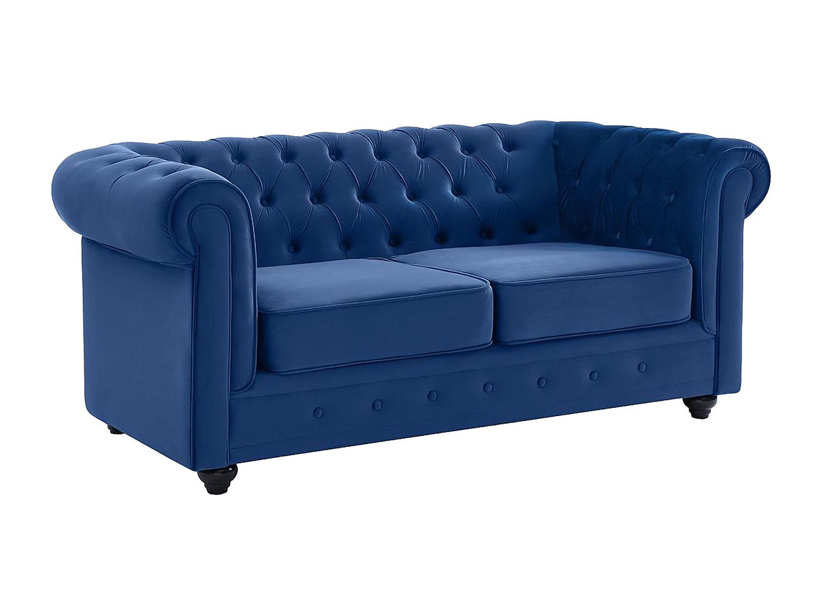 Accoudoirs du canapé chesterfield CHILTERN en velours bleu roi