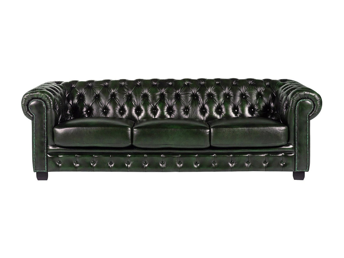 Accoudoirs cloutés du canapé chesterfield BRENTON vert sapin
