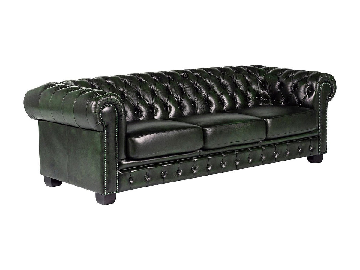 Assise généreuse du canapé chesterfield BRENTON 4 places en cuir