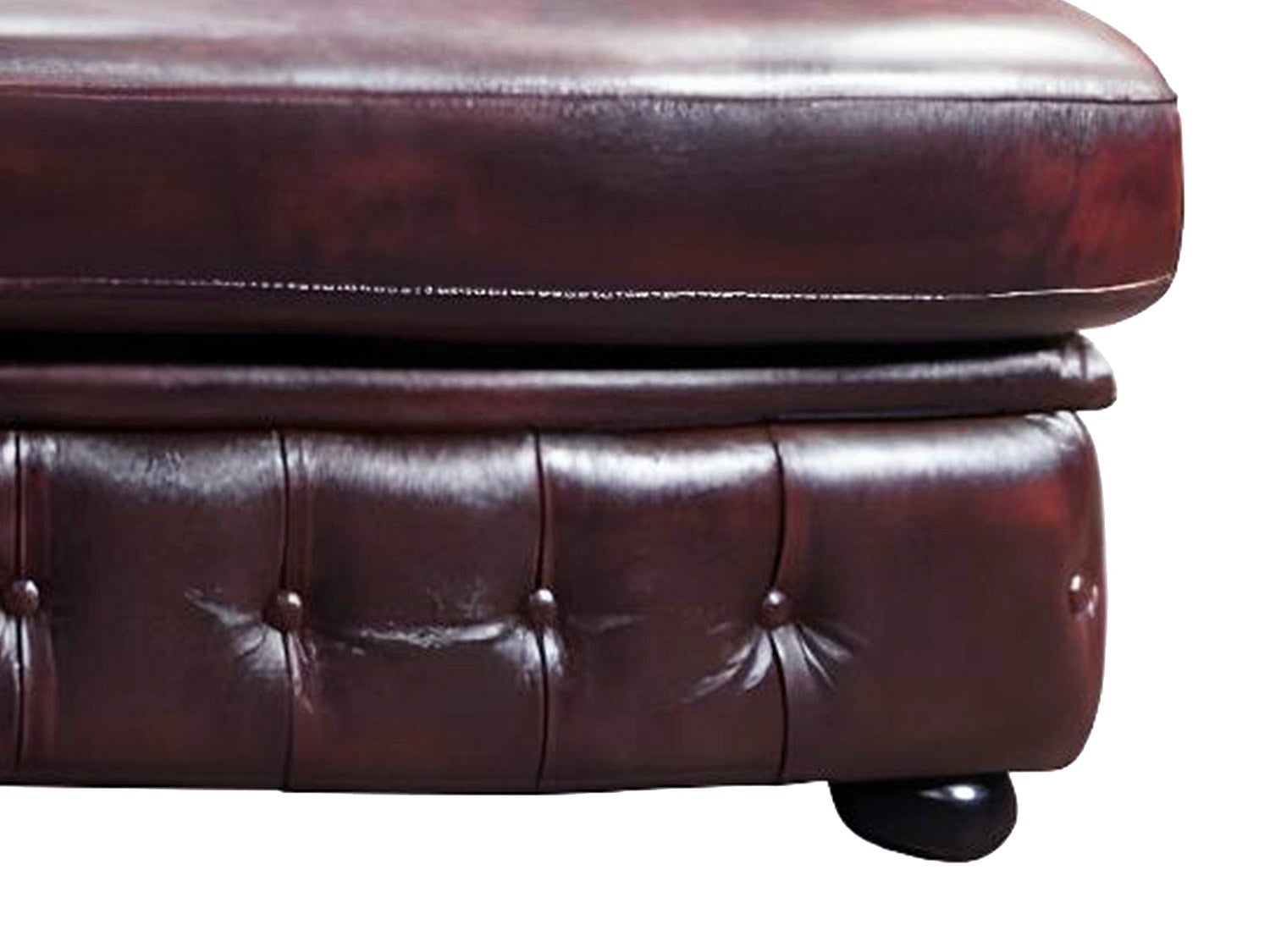 Assise capitonnée du canapé d'angle chesterfield BRENTON 5 places