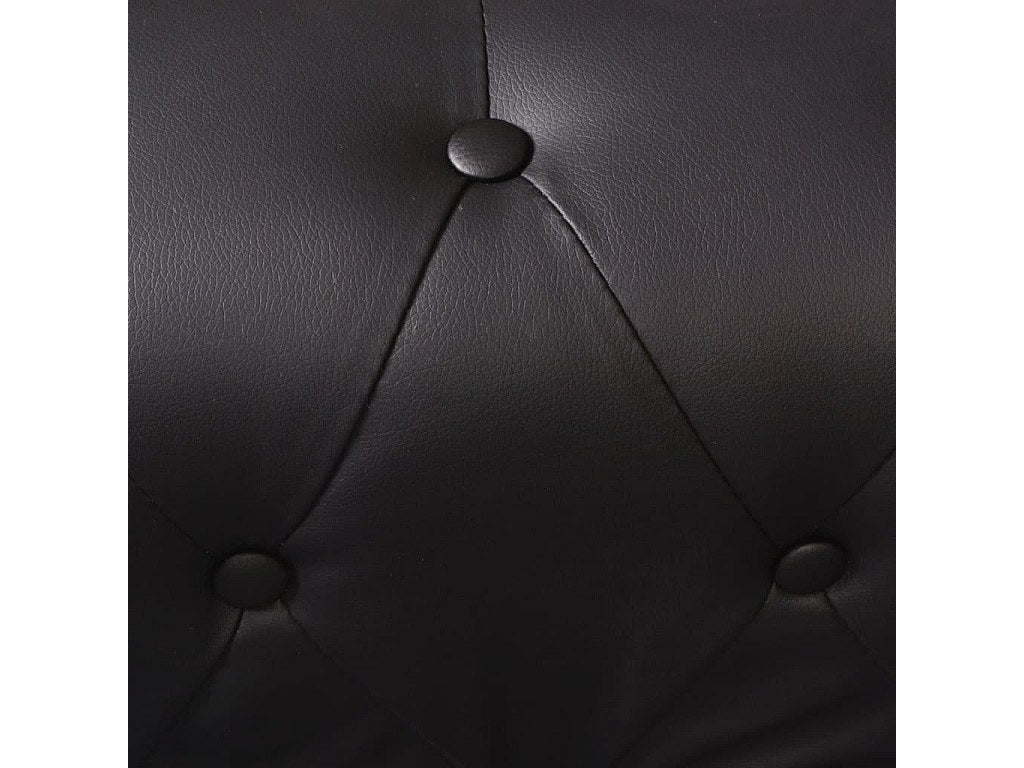 Accoudoirs courbés du canapé chesterfield ROCHAMBEAU simili noir