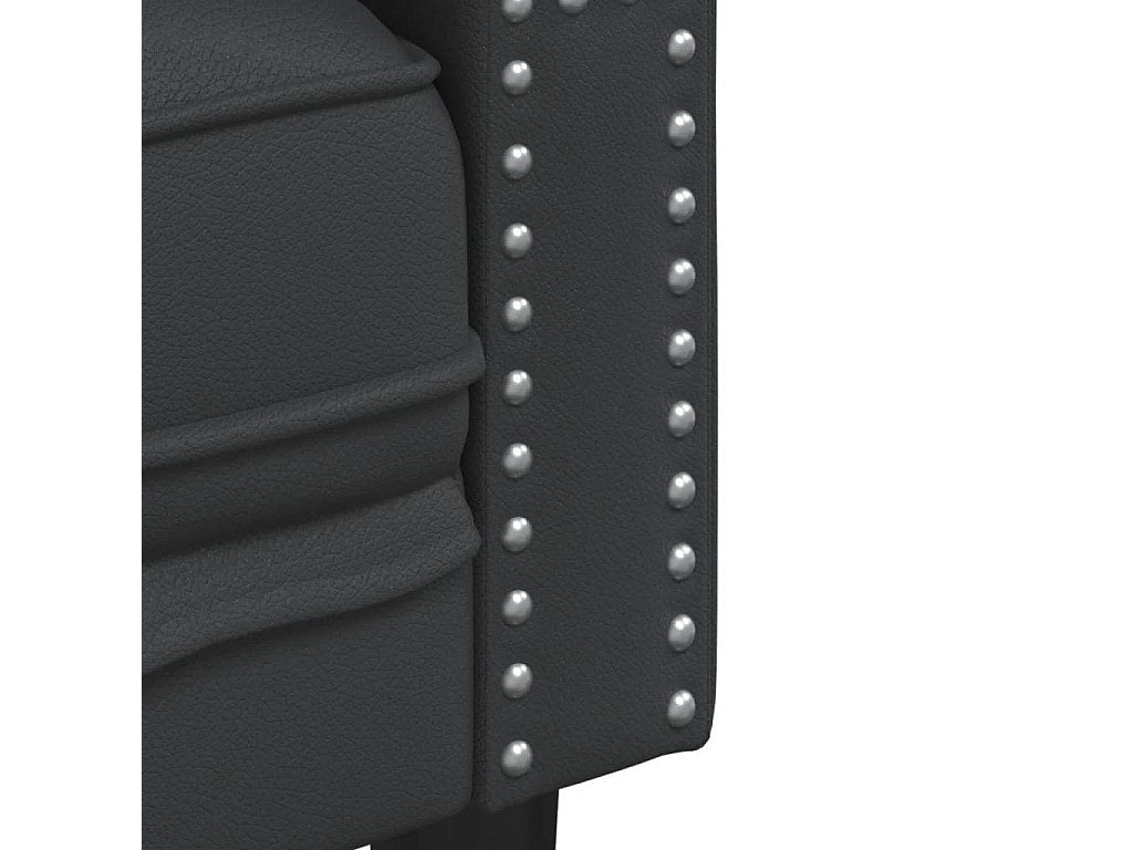 Pieds robustes du fauteuil chesterfield DARWIN simili noir