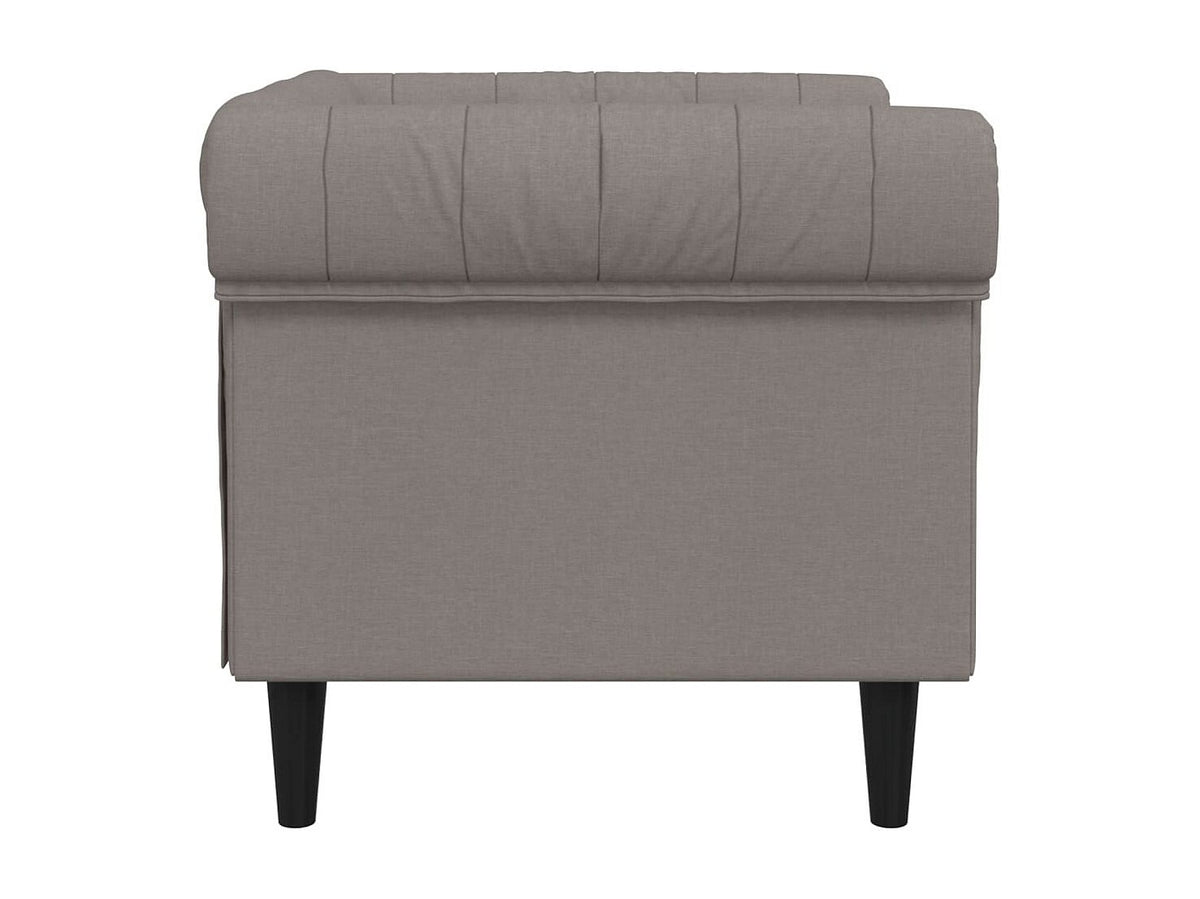 Assise très rembourrée du fauteuil chesterfield RAMSEY taupe
