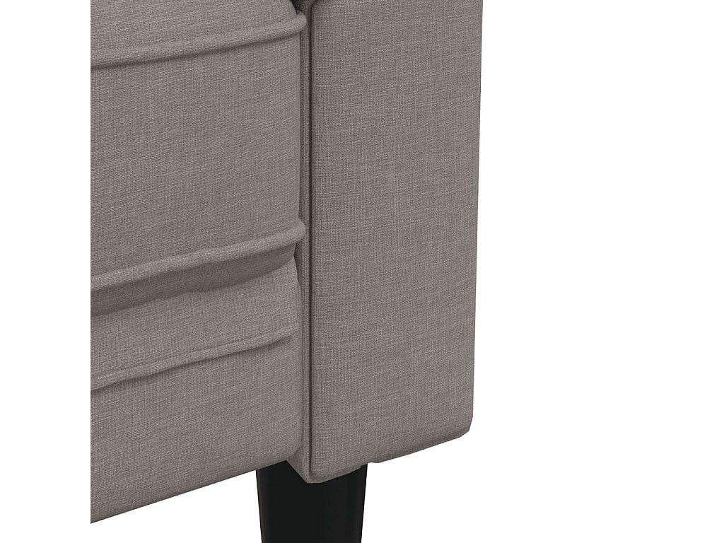 Pieds robustes du fauteuil chesterfield RAMSEY en tissu taupe