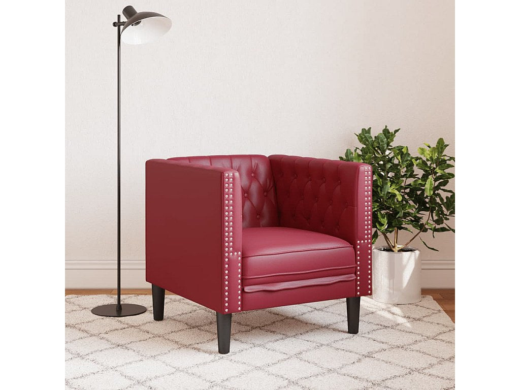 Accoudoirs rembourrés du fauteuil chesterfield SOMERTON simili cuir