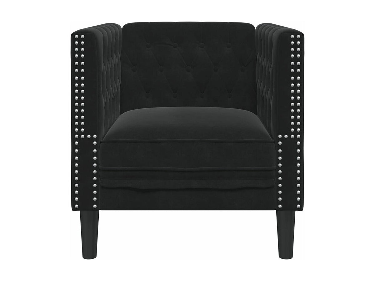Assise moelleuse du fauteuil chesterfield FAIRFAX en velours