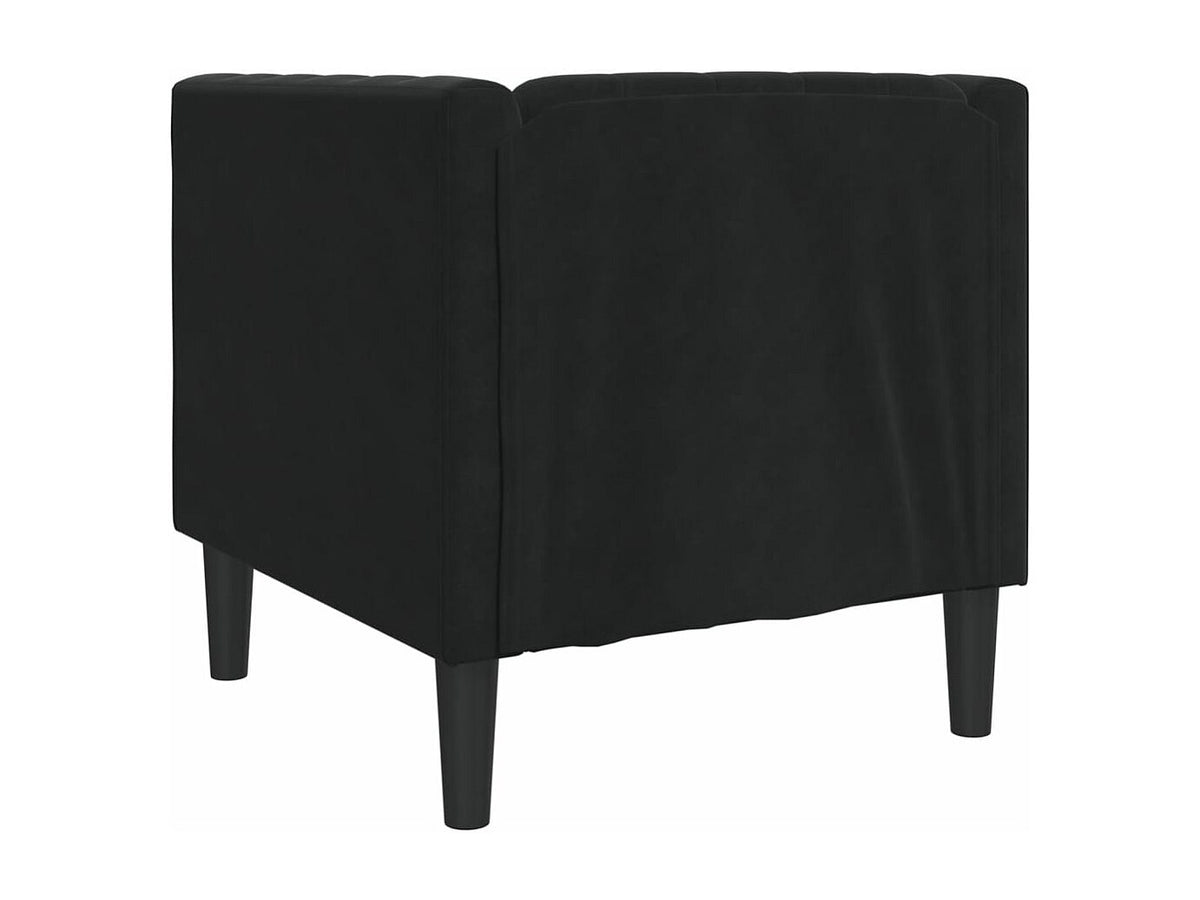 Dossier capitonné du fauteuil chesterfield FAIRFAX noir
