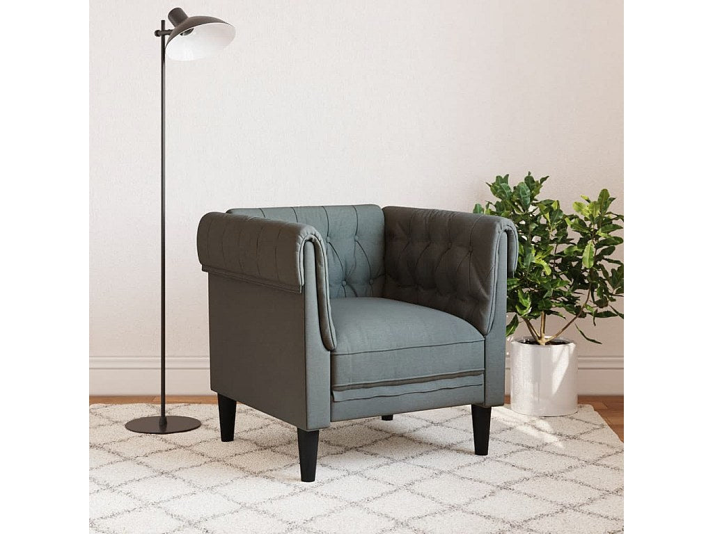 Accoudoirs roulés du fauteuil chesterfield PEMBROKE gris foncé