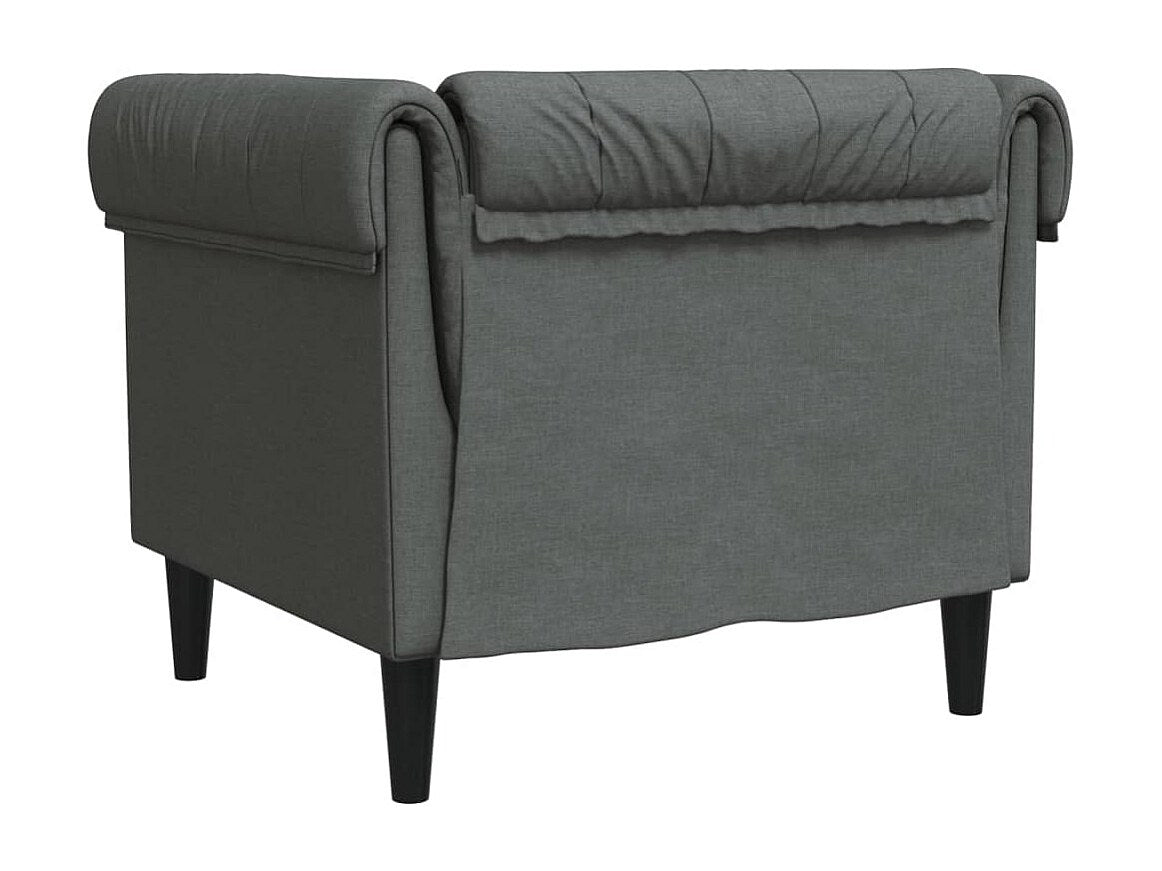 Détail du tissu gris foncé du fauteuil chesterfield PEMBROKE